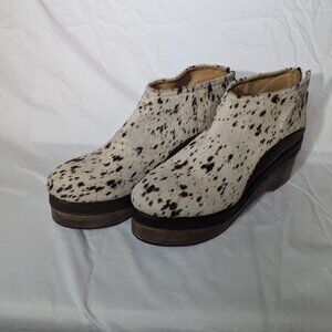 Free People Camilla Hair-On Leather Wood Platform Bootie